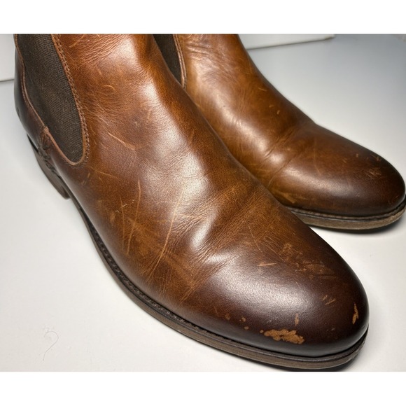 Frye Melissa Chelsea Boots in Brown Leather Size 7.5 Classic Rustic-Chic Rugged - Picture 11 of 13